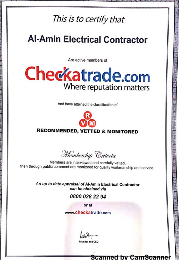 Certificates Al-Amin Electricals